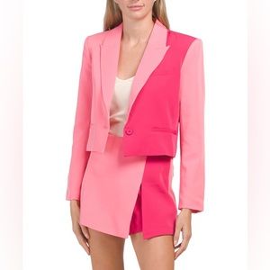 NEW Endless Rose Pink Colorblock Short Blazer (sz M) and Skort (sz L)